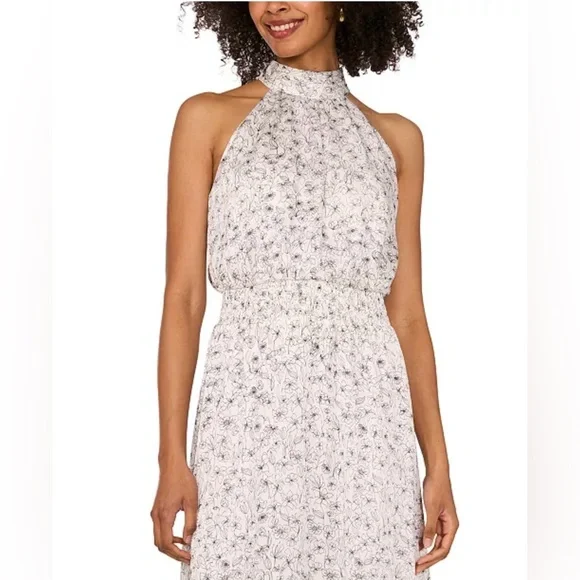 Vince Camuto • Women’s Elegant Ivory Paisley Halter Maxi Dress XS NWOT - Picture 4 of 14